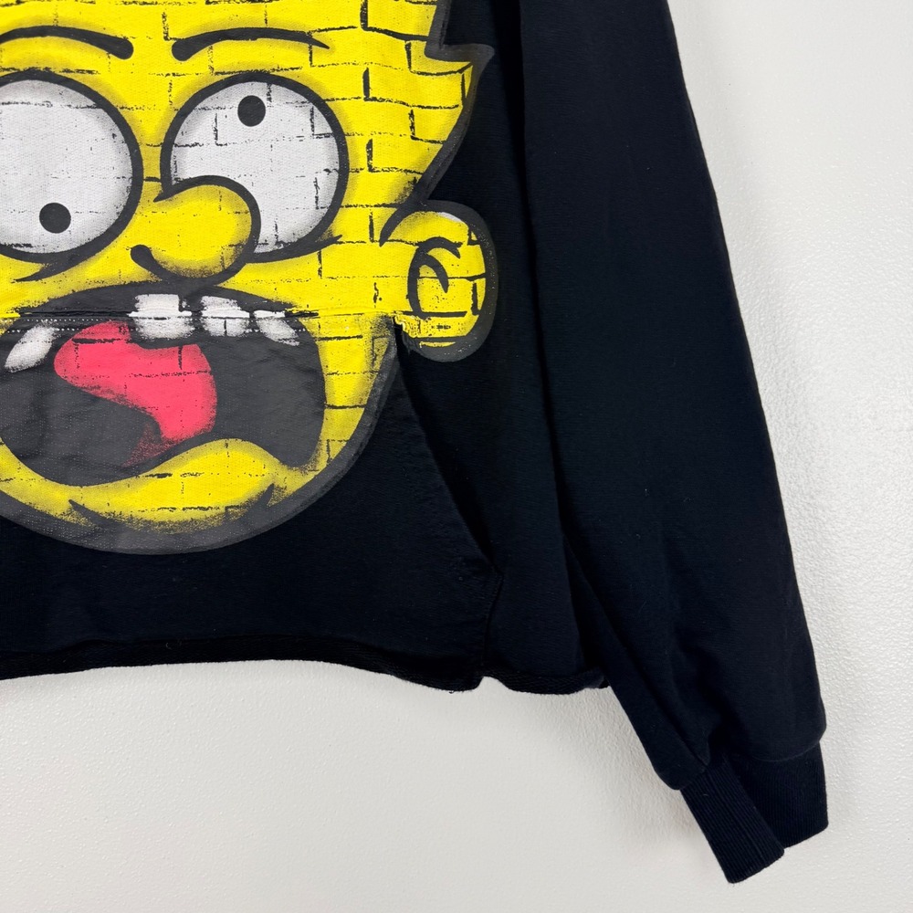 DNA MND GMZ Bart Simpson Graphic Hoodie M Black Cotton Boxy Cropped Streetwear - Picture 5 of 15